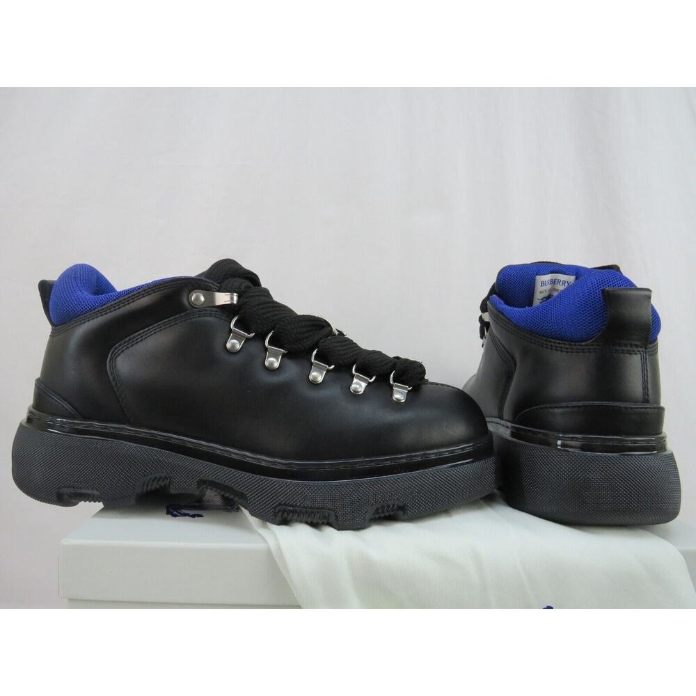 NIB BURBERRY TREK BLACK LEATHER LACE UP HIKING BOOTS US 11 44 ITALY - Picture 12 of 16